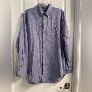 Ralph Lauren Yarmouth 100% Cotton navy and white check shirt 16 34/35